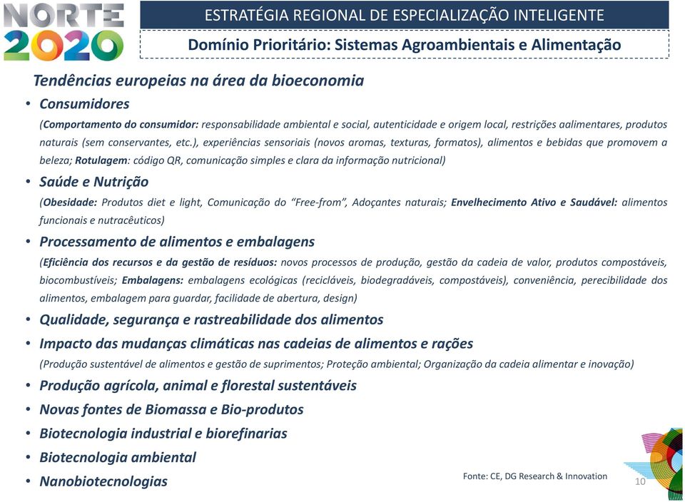 ), experiências sensoriais (novos aromas, texturas, formatos), alimentos e bebidas que promovem a beleza; Rotulagem: código QR, comunicação simples e clara da informação nutricional) Saúde e Nutrição