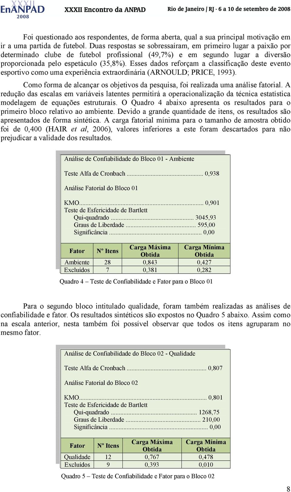 Esses dados reforçam a classificação deste evento esportivo como uma experiência extraordinária (ARNOULD; PRICE, 1993).