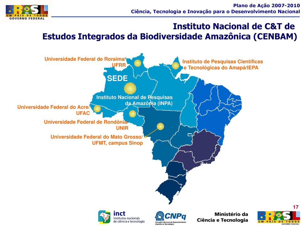 Tecnológicas do Amapá/IEPA Universidade Federal do Acre/ UFAC Universidade Federal de Rondônia/ UNIR