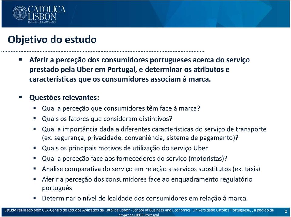 ! Qual a importância dada a diferentes características do serviço de transporte (ex. segurança, privacidade, conveniência, sistema de pagamento)?