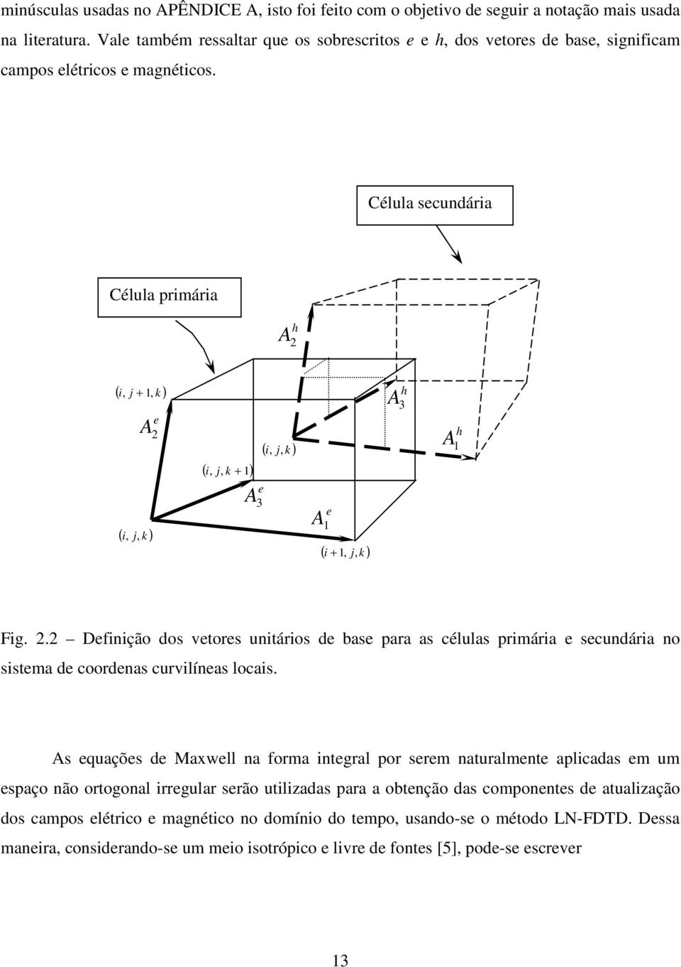 Célula secundára Célula prmára h A ( j + k ) e A ( j k ) ( j k ) ( j k + ) e A e A ( + j k ) h A h A Fg.