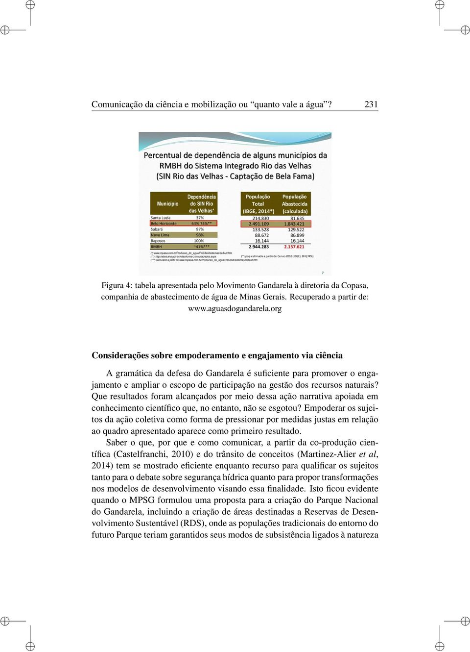 org Consderações sobre empoderamento e engajamento va cênca A gramátca da defesa do Gandarela é sufcente para promover o engajamento e amplar o escopo de partcpação na gestão dos recursos naturas?