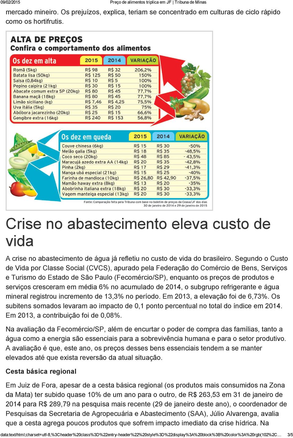Segundo o Custo de Vida por Classe Social (CVCS), apurado pela Federação do Comércio de Bens, Serviços e Turismo do Estado de São Paulo (Fecomércio/SP), enquanto os preços de produtos e serviços