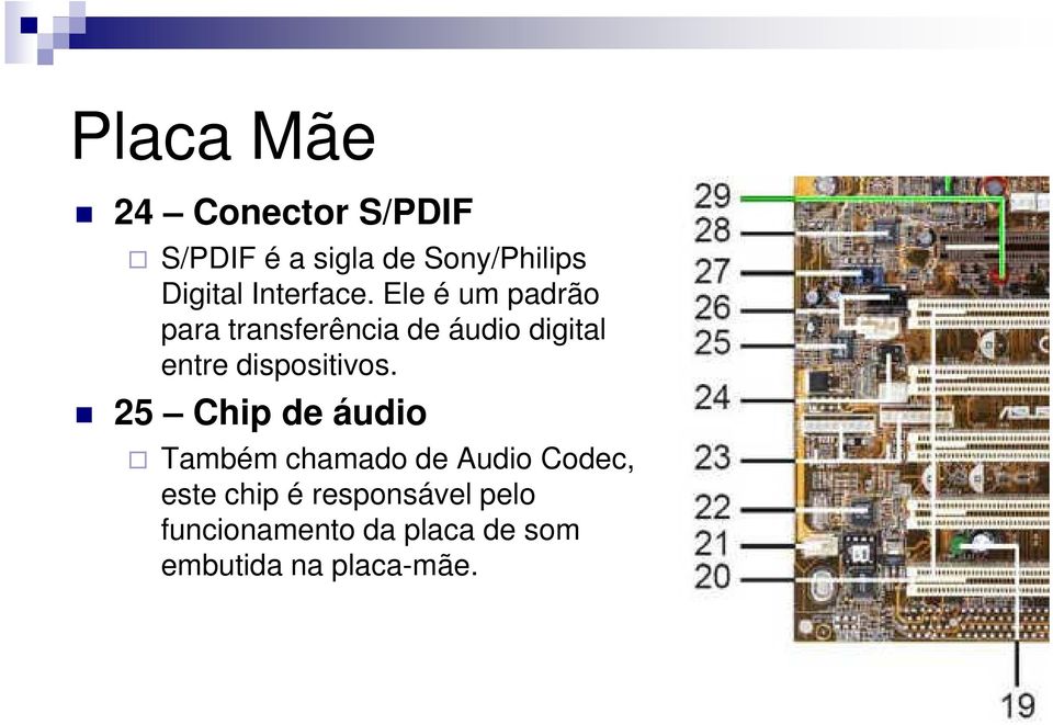 Ele é um padrão para transferência de áudio digital entre dispositivos.