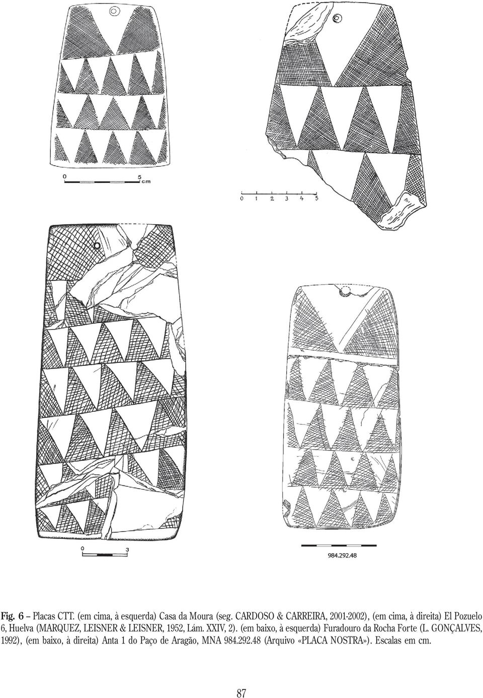 LEISNER & LEISNER, 1952, Lám. XXIV, 2). (em baixo, à esquerda) Furadouro da Rocha Forte (L.