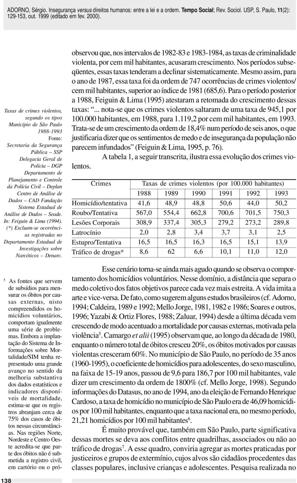 (*) Excluem-se ocorrências registradas no Departamento Estadual de Investigações sobre Narcóticos Denarc.