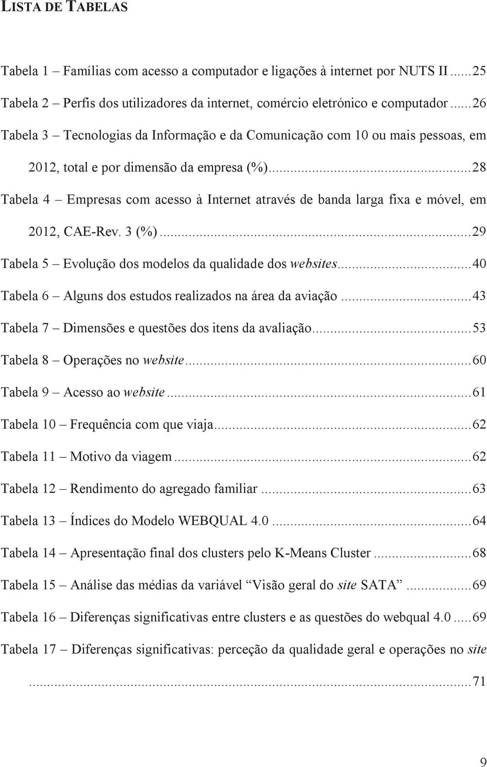 .. 28 Tabela 4 Empresas com acesso à Internet através de banda larga fixa e móvel, em 2012, CAE-Rev. 3 (%)... 29 Tabela 5 Evolução dos modelos da qualidade dos websites.