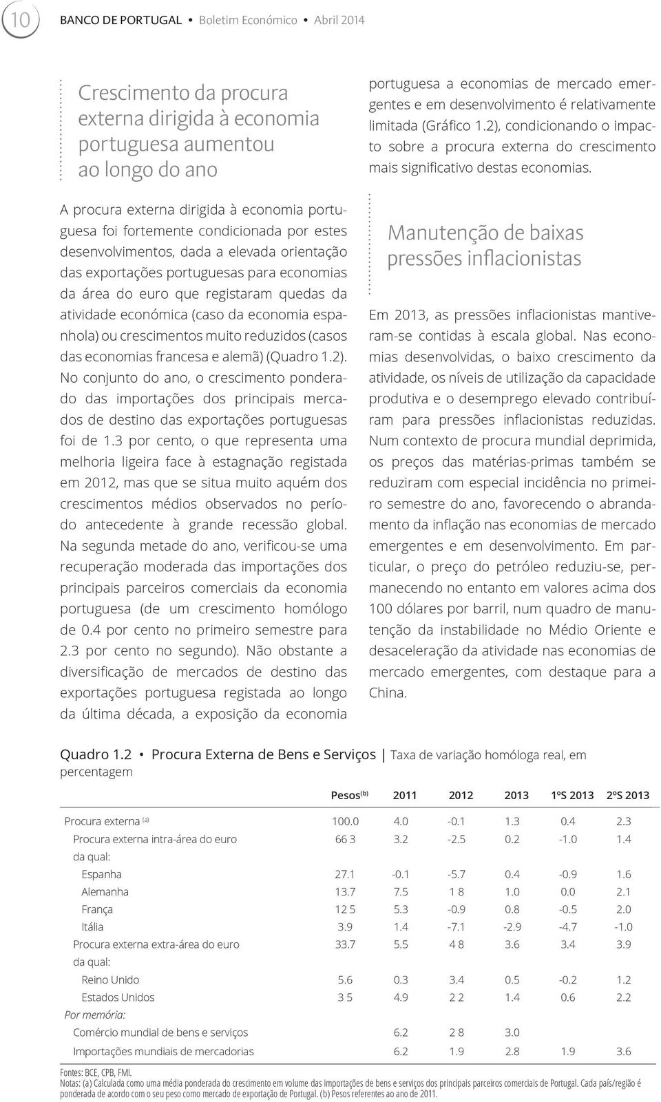 espanhola) ou crescimentos muito reduzidos (casos das economias francesa e alemã) (Quadro 1.2).