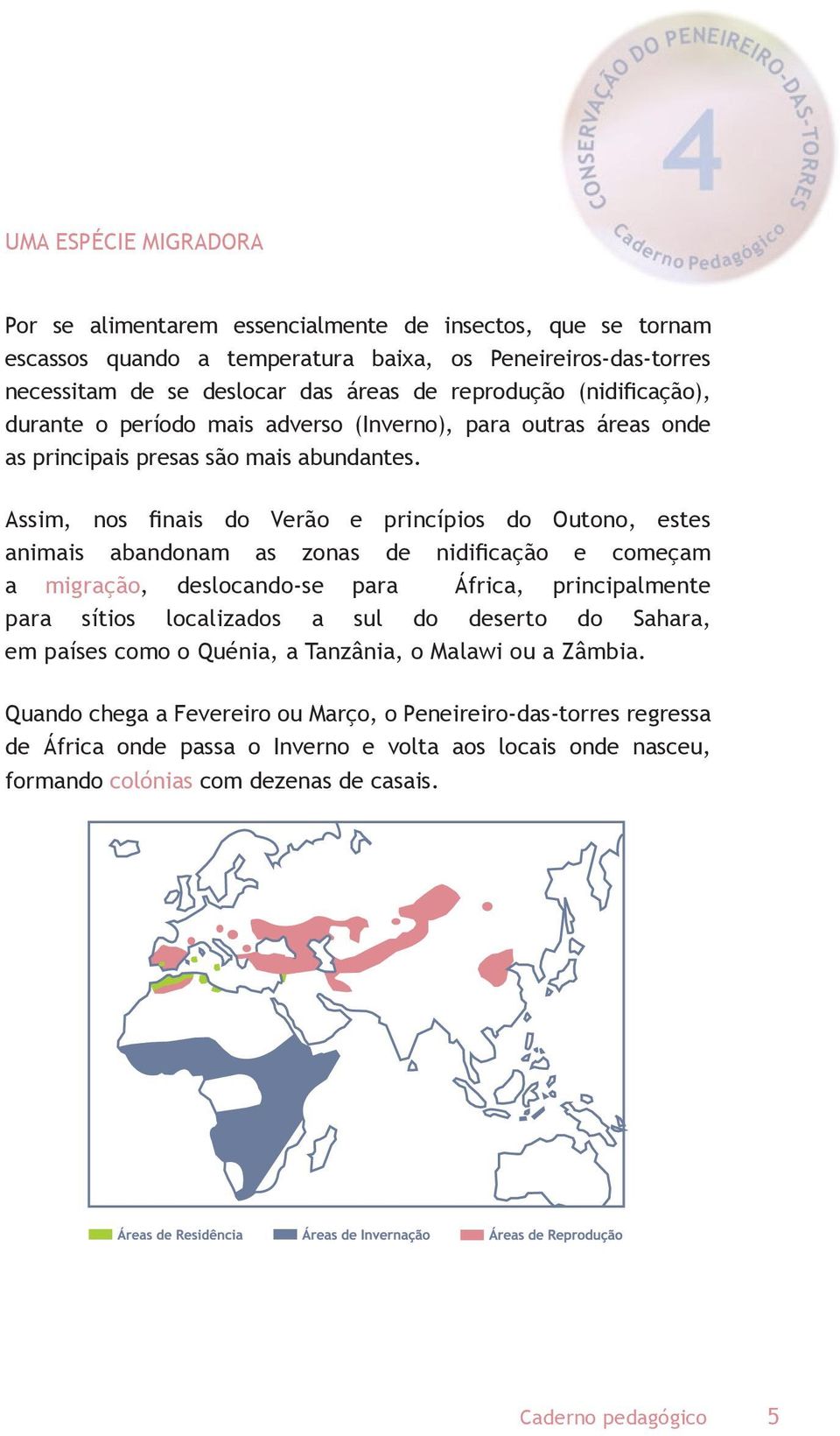 Assim, nos finais do Verão e princípios do Outono, estes animais abandonam as zonas de nidificação e começam a migração, deslocando-se para África, principalmente para sítios localizados a sul do