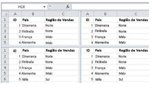 Janela permite configurar de várias formas a exibição e disposição das janelas do Excel. Neste grupo temos como abrir o documento em Nova Janela. Congelar Painéis, Dividir ou Ocultar.