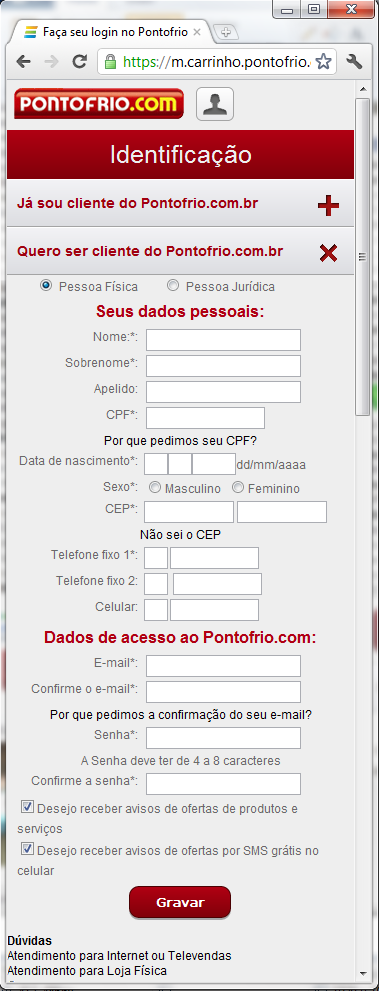 - Preenchimento de campos é desgastante em um dispositivo móvel. Muitas informações precisam ser preenchidas, apesar de serem essenciais.