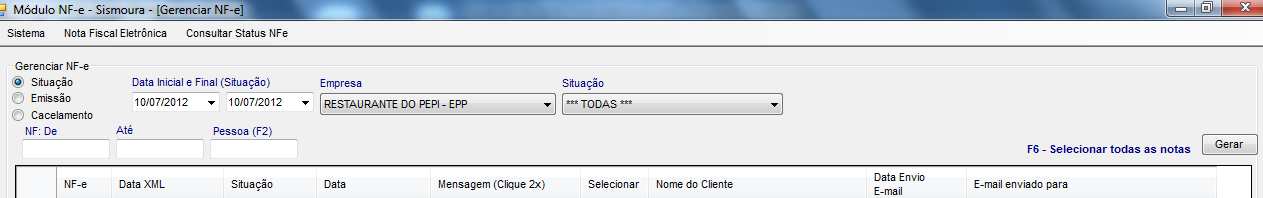 Com a nota fiscal na situação autorizada,