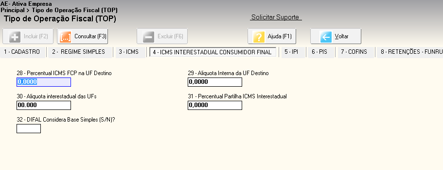 3 Para acessar o cadastro de Tipos de Operação Fiscal (TOP). Utilize o seu atalho ou acesse o menu conforme a imagem. (Se você não tem acesso a este cadastro, procure o seu administrador do sistema).