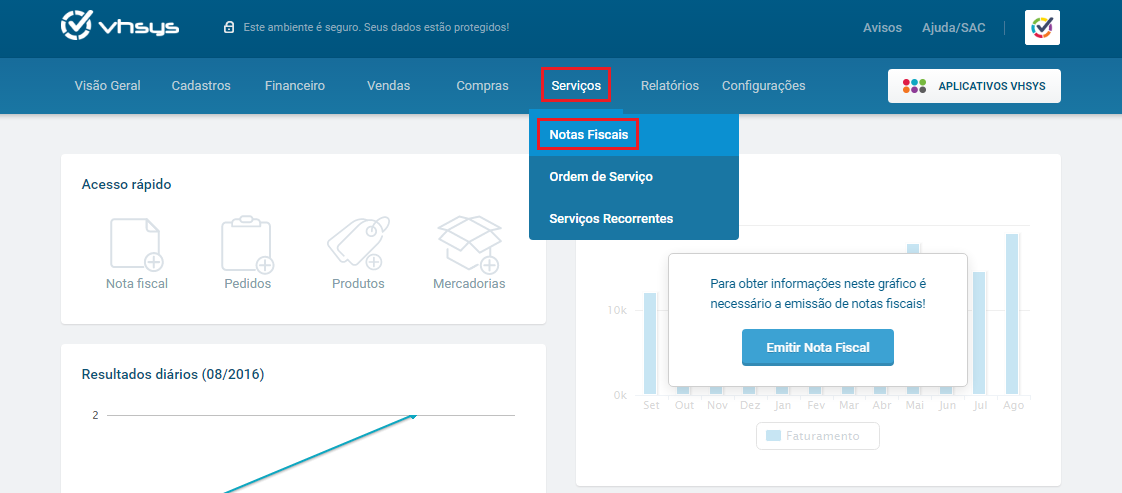 Nota Fiscal de Serviços Para emitir ou gerenciar suas Notas Fiscais de