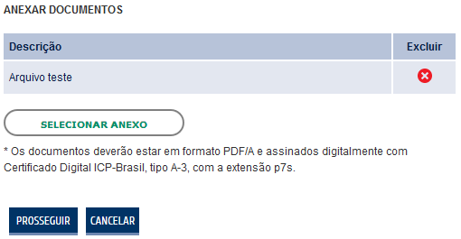 É possível anexar os demais documentos da mesma forma realizada