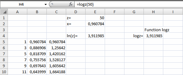 122 2 3 x x ln(1 + x) = x +..., válido para 1< x 1 (5) 2 3 3 5 x x z 1 ln( z) = 2( x + + +...), com x =, z >0 (6) 3 5 z + 1 2 3 x x x x e = 1 + + + +..., válido para todos os x (7) 1! 2! 3! Dicas: Para (6): t=x, s=x, k=1 Resolução Para (6) e (7): Depois: k = k+2 e t=x x t; s=s+t/k.