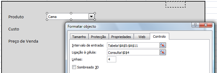 2) Inserir Caixa de Combinação do Produto: Vamos começar o Exercício.