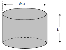 80 Figura 5.1. Matriz cilindra de grafite densificado, onde: Φa=30,0mm; Φb=10,5mm; C=30,0mm. Figura 5.2. Pistões de grafite densificado, onde: Φa=10,0mm; b=30,0mm.