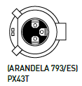 Lâmpadas 38 Halogéneas - Rotativos Assimétricas Foco Europeu LUCAS BA15s FEU (P45t) P22d 38.795,8 50 38.795X,8 50 38.796,8 35 Tipo BOSCH BA20d 38.
