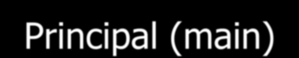 Exemplo: Java Principal (main) import javax.swing.joptionpane; 2. public class Menu { 3. public static void main (String args[]){ 4. int opcao; 5. opcao = Integer.parseInt(JOptionPane.