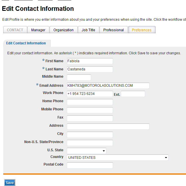 com o LMS: Na aba My Workspace, selecione My Account e