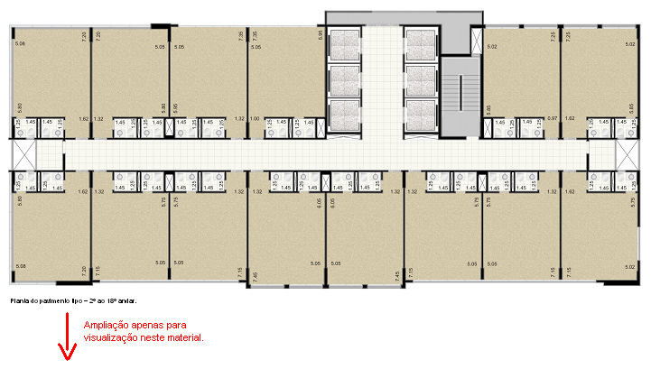 PAVIMENTO TIPO Planta do pavimento tipo 2º ao 18º andar.