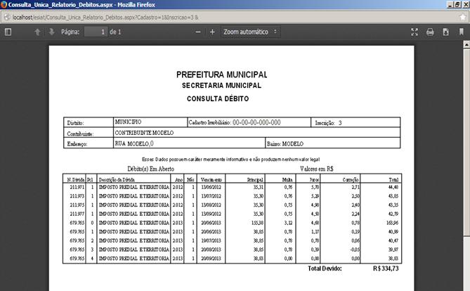 Retornando ao Menu anterior saindo do cadastro da empresa. 2 - Consulta Débito de IPTU 2.