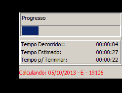 OBS.: Ficar atendo as opções apresentadas no item 2 do presente manual. Ao clicar em calcular, o sistema apresentará a tela abaixo do lado direito do monitor.