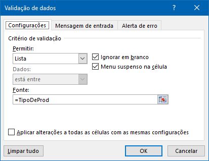 Validação de Dados (menu de seleção) 1. Você pode impedir que determinados valores sejam inseridos na célula da planilha.