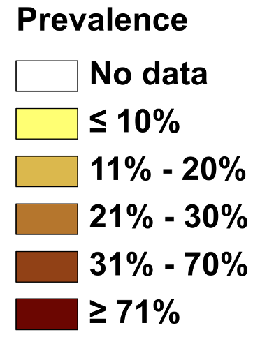 Epidemiologia Prevalência Elevada em regiões tropicais e subtropicais