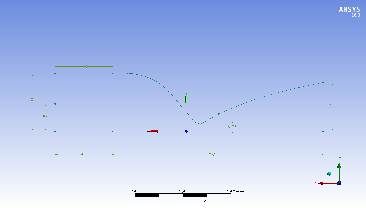 2.1. Método das áreas: 31 A seguir na Figura 3 é apresentado o volume de controle utilizado para a simulação tanto no Fluent quanto no MATLAB, com exceção do extensor para o segundo, ele consiste da