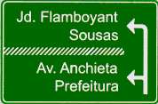 B) Placas de orientação de destino
