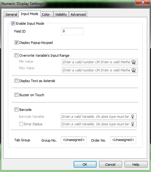 Alterando valores de blocos de função via IHM No painel, deve-se criar um novo Display Numérico.