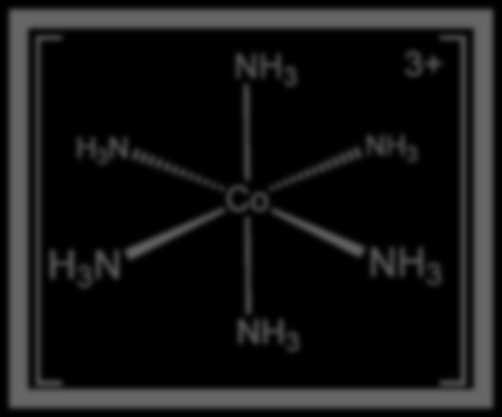 Fonte: wikimedia Um exemplo de molécula com centro simétrico é a hexamincolbato(iii). Que segundo a regra de Laporte não é permitida a transição.