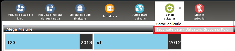 6. Securitate - Multi User Configurarea utilizatorilor si a drepturilor de acces sunt accesibile doar in cazul ultilizarii variantei Multi User si este accesibila din meniul principal Setari