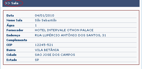 2.5 Hotel Nesta tela é possível visualizar o hotel em que o professor ficará hospedado. 2.