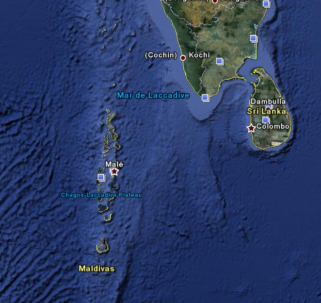ގ ޖ އ ރ ހ ވ ދ A nosso boreste está a República das Maldivas (em maldívio é um pequeno país insular situado no Oceano Índico ao sudoeste (ޔ އ ރ ހ މ ޖ do Sri Lanka e da Índia, ao sul do continente