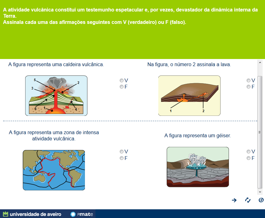 interna da Terra (atividade vulcânica) Estrutura e dinâmica interna da Terra (dobras e falhas) 7 Identificação de estruturas geológicas (dobras e falhas), bem como das suas principais características.