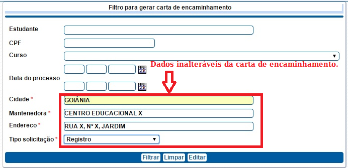 Figura 69 d. Clicar em Filtrar para acessar os estudantes vinculados a cursos.