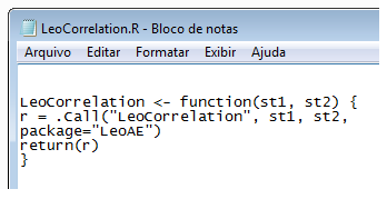 Figura 2: it Snapshot parcial do arquivo da função C++ do código a ser chamado dentro do R.