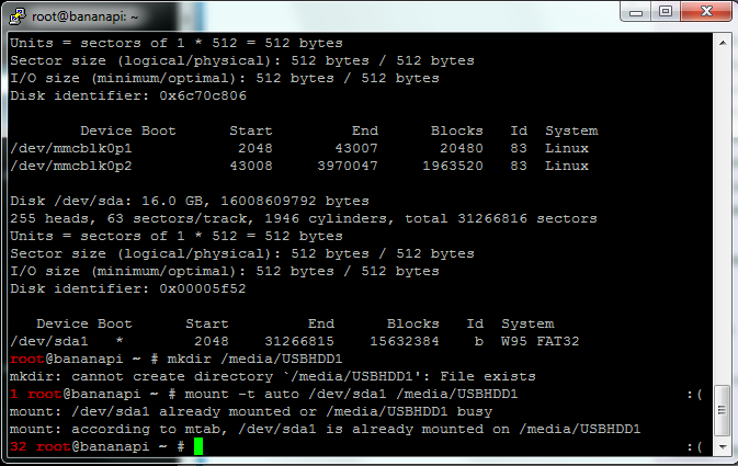 Nesse caso, meu USB é detectado como: Disk /dev/sda: 16.