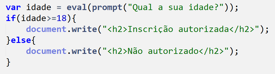 No JavaScript uma decisão pode ser