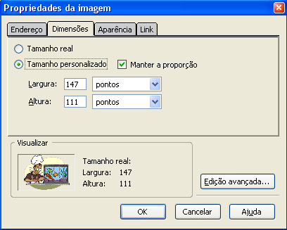 16 Figura 30 - Alterando o tamanho de uma imagem selecionada DICA 11: Alterando o tamanho de uma imagem selecionada Você pode diminuir a imagem (aumentando ou diminuindo a largura ou altura) da mesma.