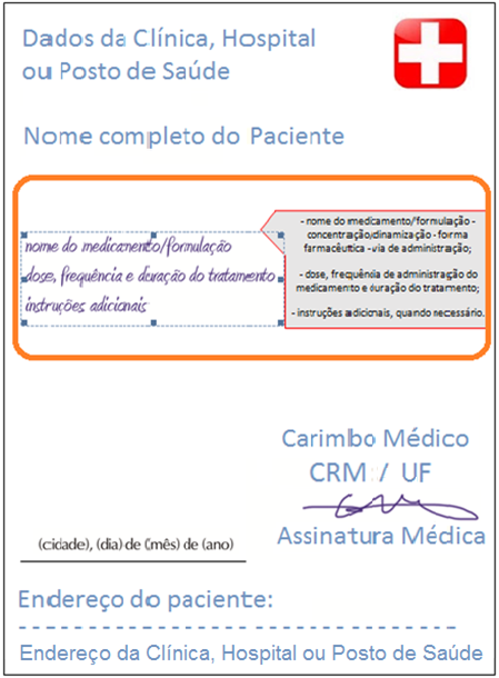 CONFERÊNCIA DA RECEITA Nomenclatura e Posologia: Os medicamentos devem estar prescritos de maneira a serem identificados.