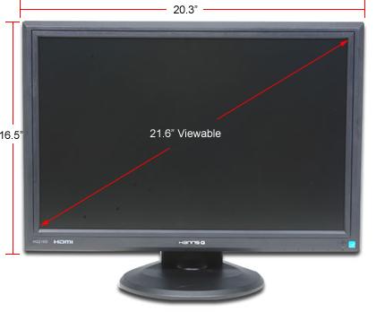 Tamanho do ecrã É a medida da diagonal (polegadas ou centîmetros)
