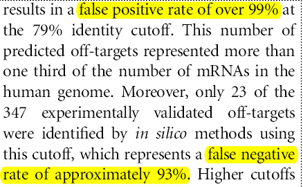 Mas não dá pra fazer bioinfo para prever os tais dos off-targets?