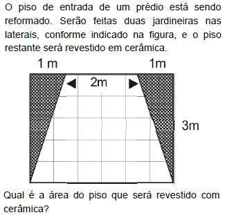 306 Q230. D18 QUESTÃO 03 Q231. D17 QUESTÃO 04 O número irracional 7 está compreendido entre os números: (A) 2 e 3. (B) 12 e 15. (C) 3 e 4. (D) 6 e 8. Q232. D13 QUESTÃO 05 (A) 3 m². (B) 6 m². (C) 9 m².