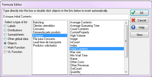 foi feito no início da simulação. Figura 5.18 - Prenchimento do comando Set com o Formula Editor. Vamos agora configurar o Activity Batching.