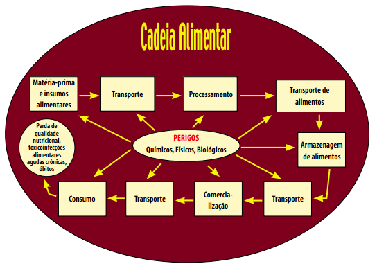 vários pontos da cadeia produtiva, que vai desde a colheita até o consumidor final, inclusive dentro de um estabelecimento onde se manipula alimentos (OPAS/INPPAZ, 2005b).