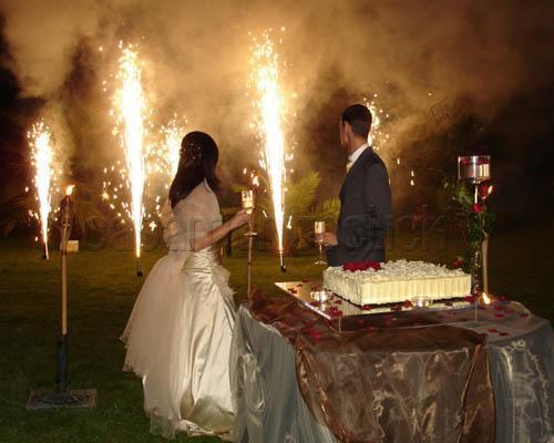 Abertura do bolo Os fogos de artifício para casamentos são um elemento que sem dúvida surpreendem todos os convidados, criam um ambiente mágico e memorável.